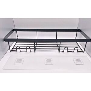 1 Moforoco Shower Caddy Shelf Organizer Rack Self Adhesive Black Bathroom Shelf